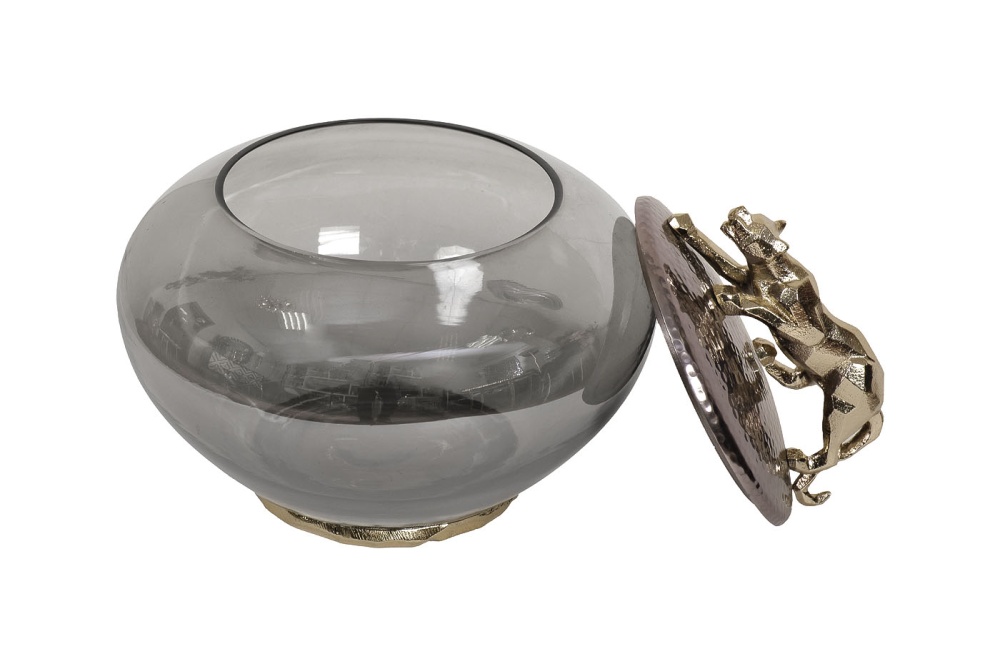 Ваза декоративная с крышкой "Ягуар"